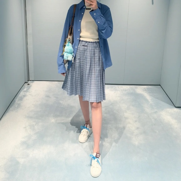 Miu Miu pleated check skirt It36 - Picture 6 of 6